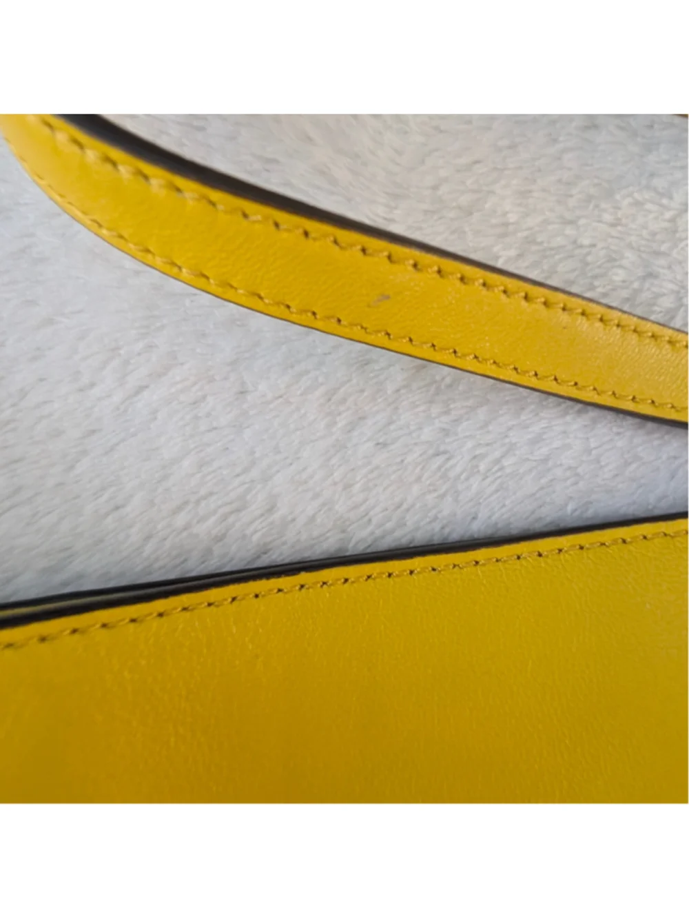 Tory Burch Kira Chevron Yellow Mini Bucket Bag - Flaws